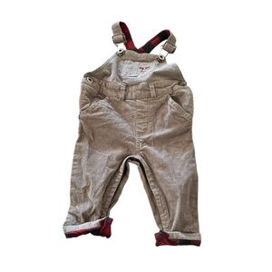 Tommy Bahama Tan Corduroy Overalls with Burgundy Trim